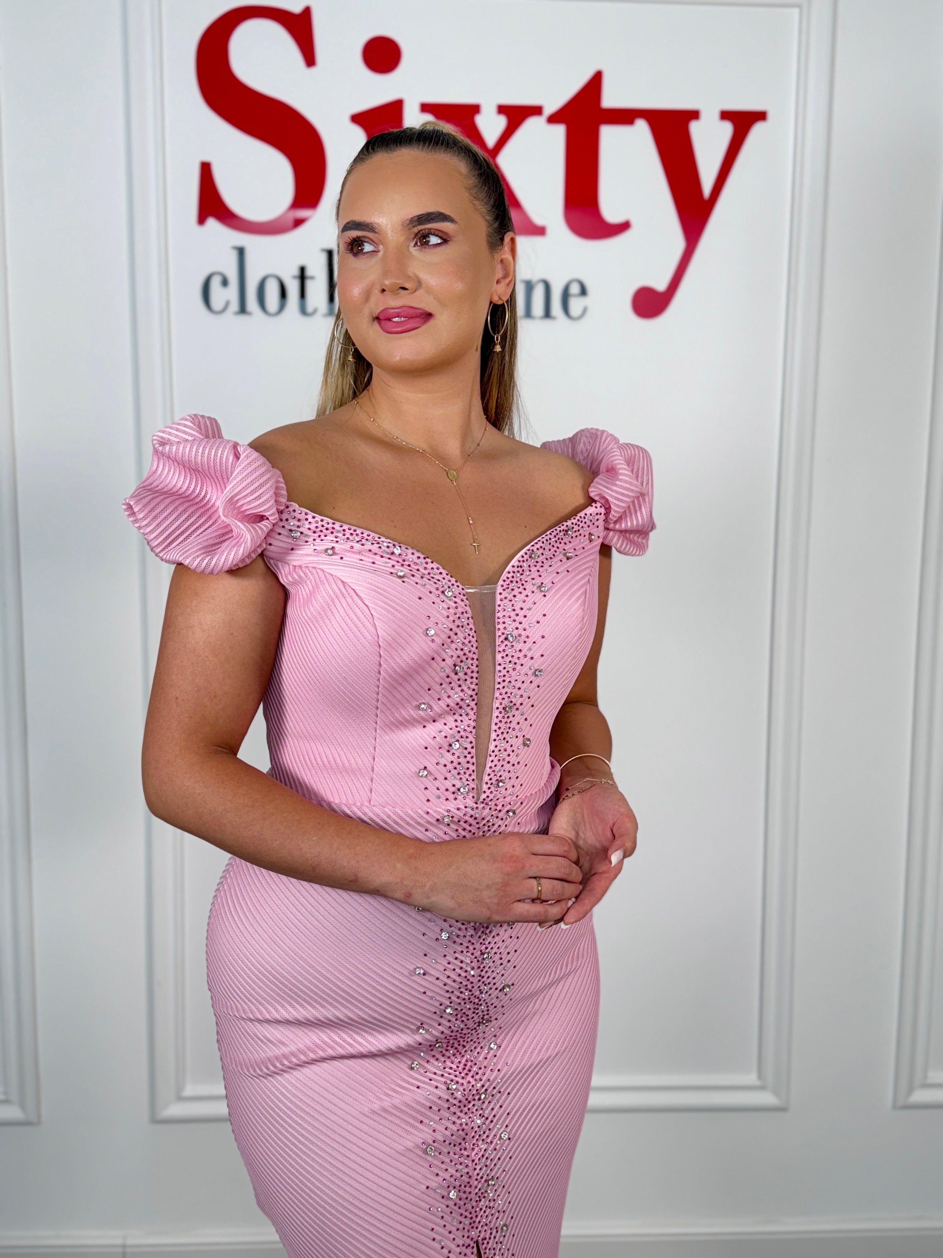 Rochie dantela cu pietre Catarina