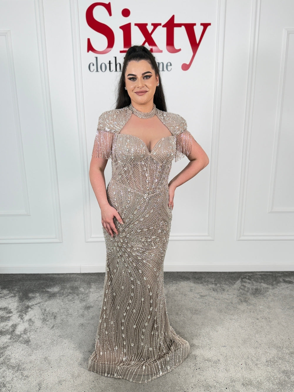 Rochie dantela cu pietre Nola