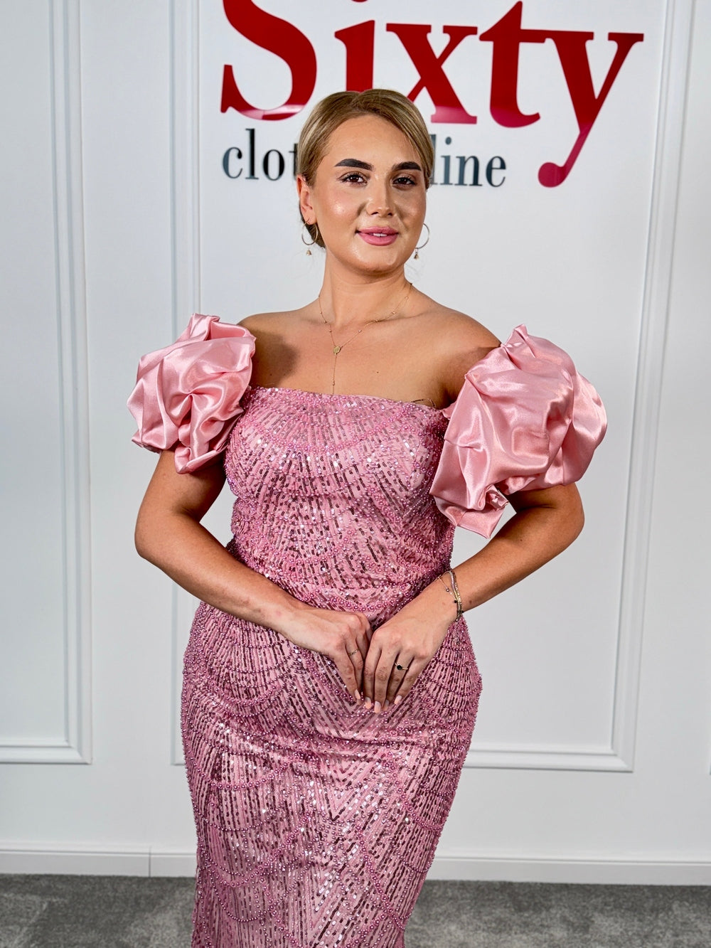 Rochie dantela cu perle Glamour