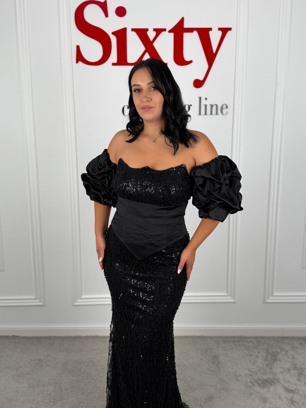 Rochie cu perle si pietre Queen