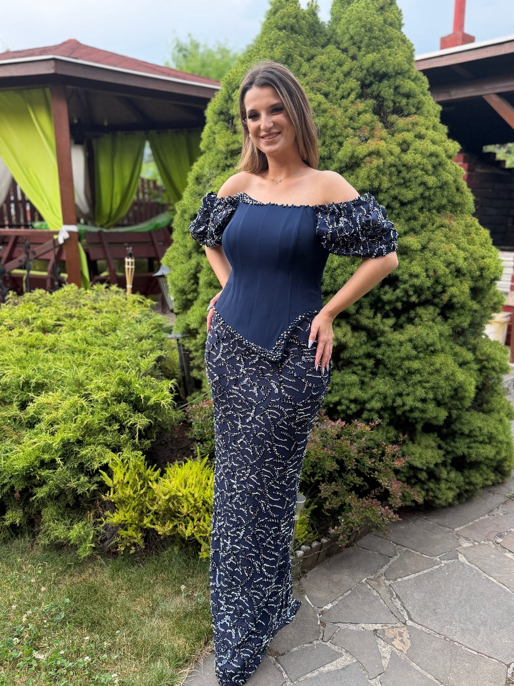 Rochie dantela cu paiete Creta