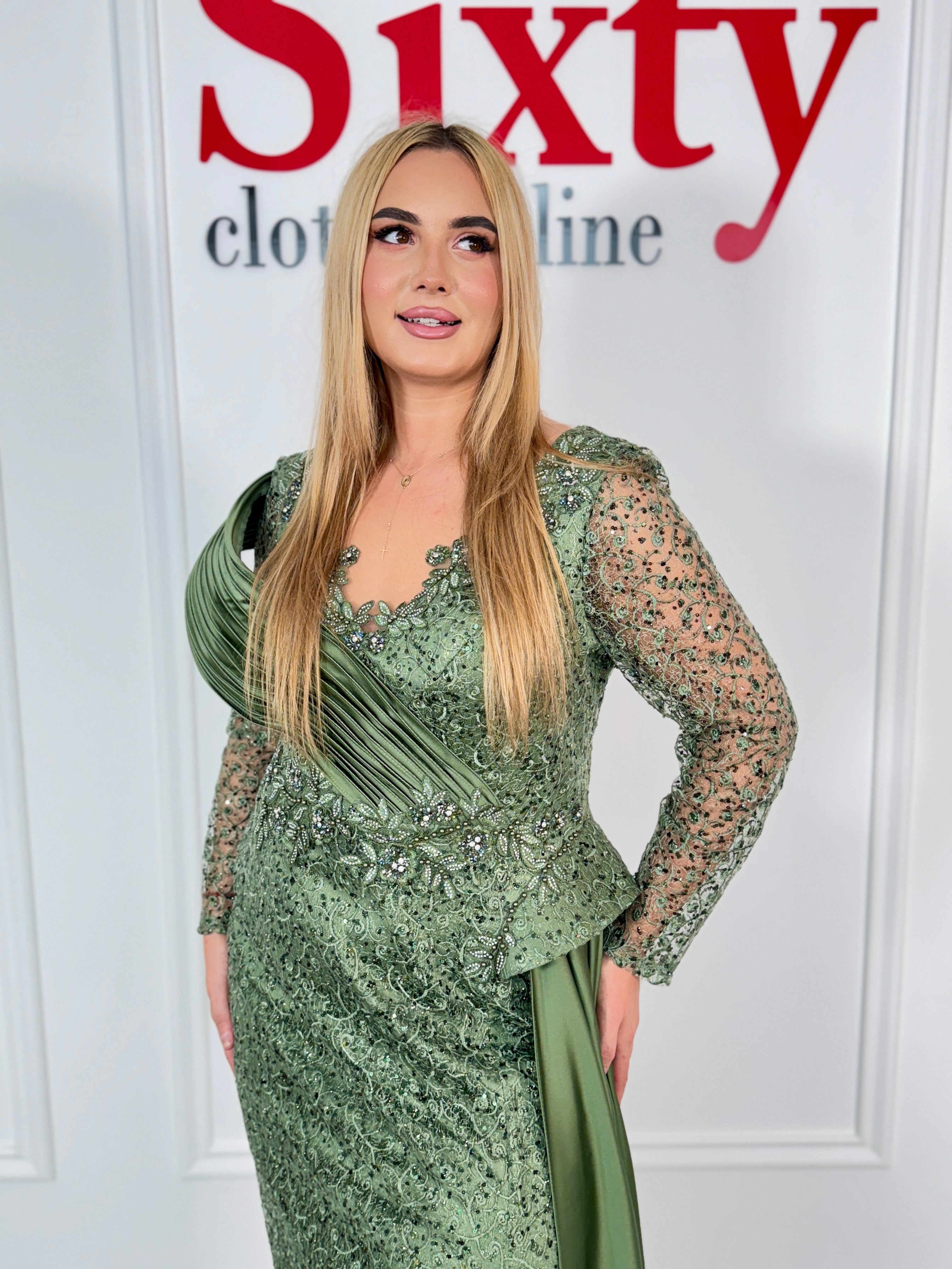 Rochie dantela cu paiete Reina