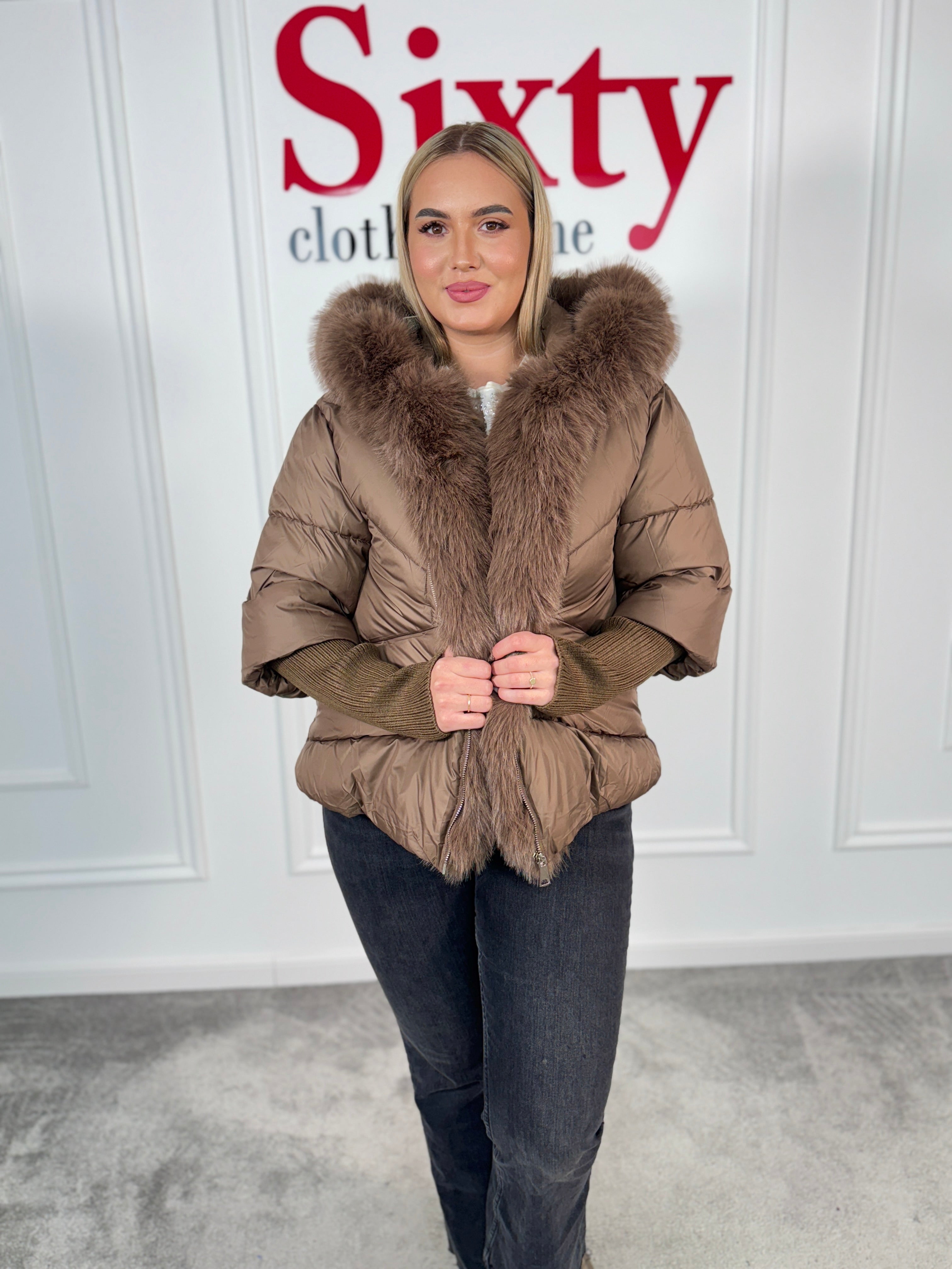 Geaca fas cu blana ecologica Ilinca