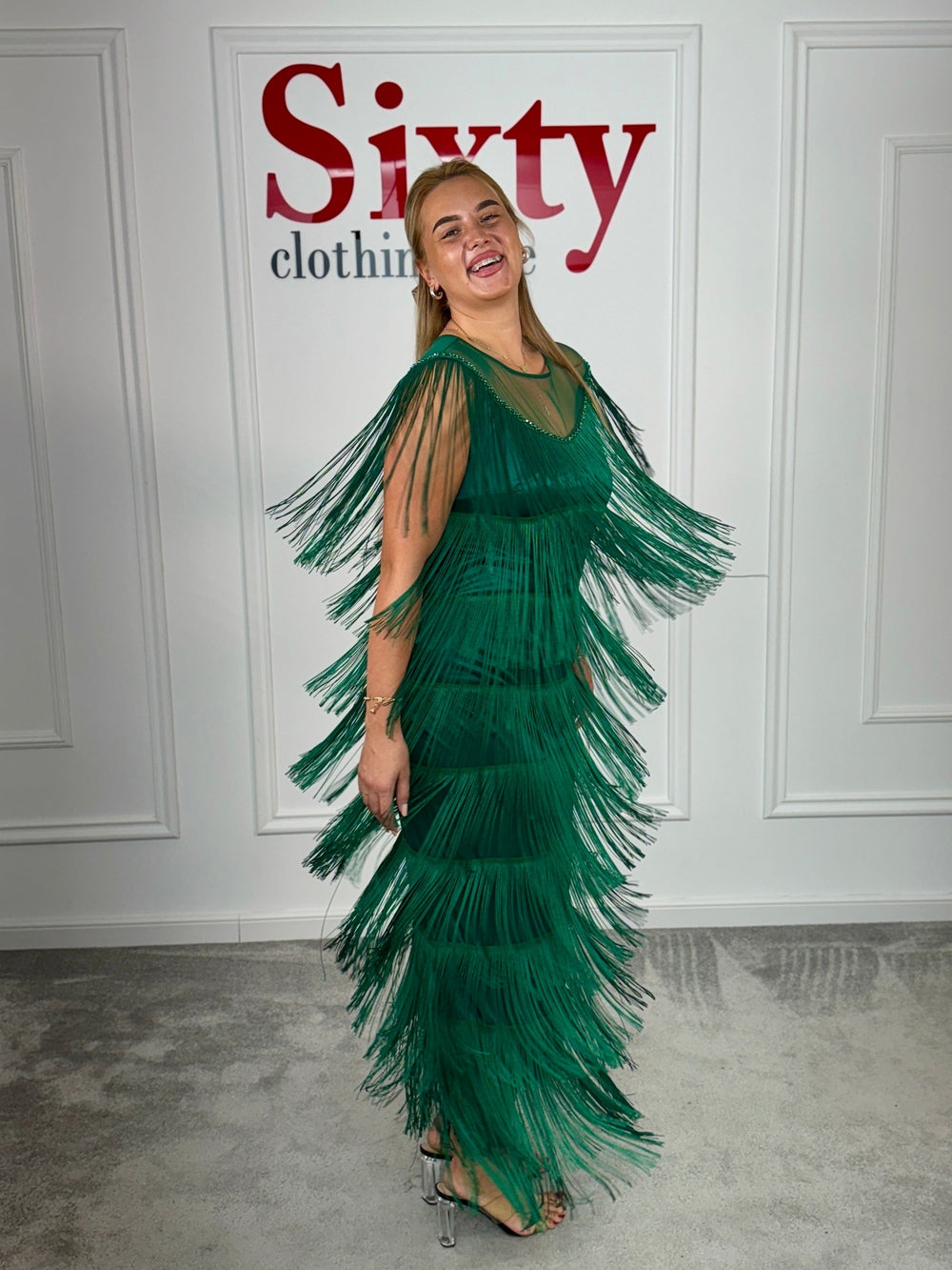 Rochie franjuri Emerald