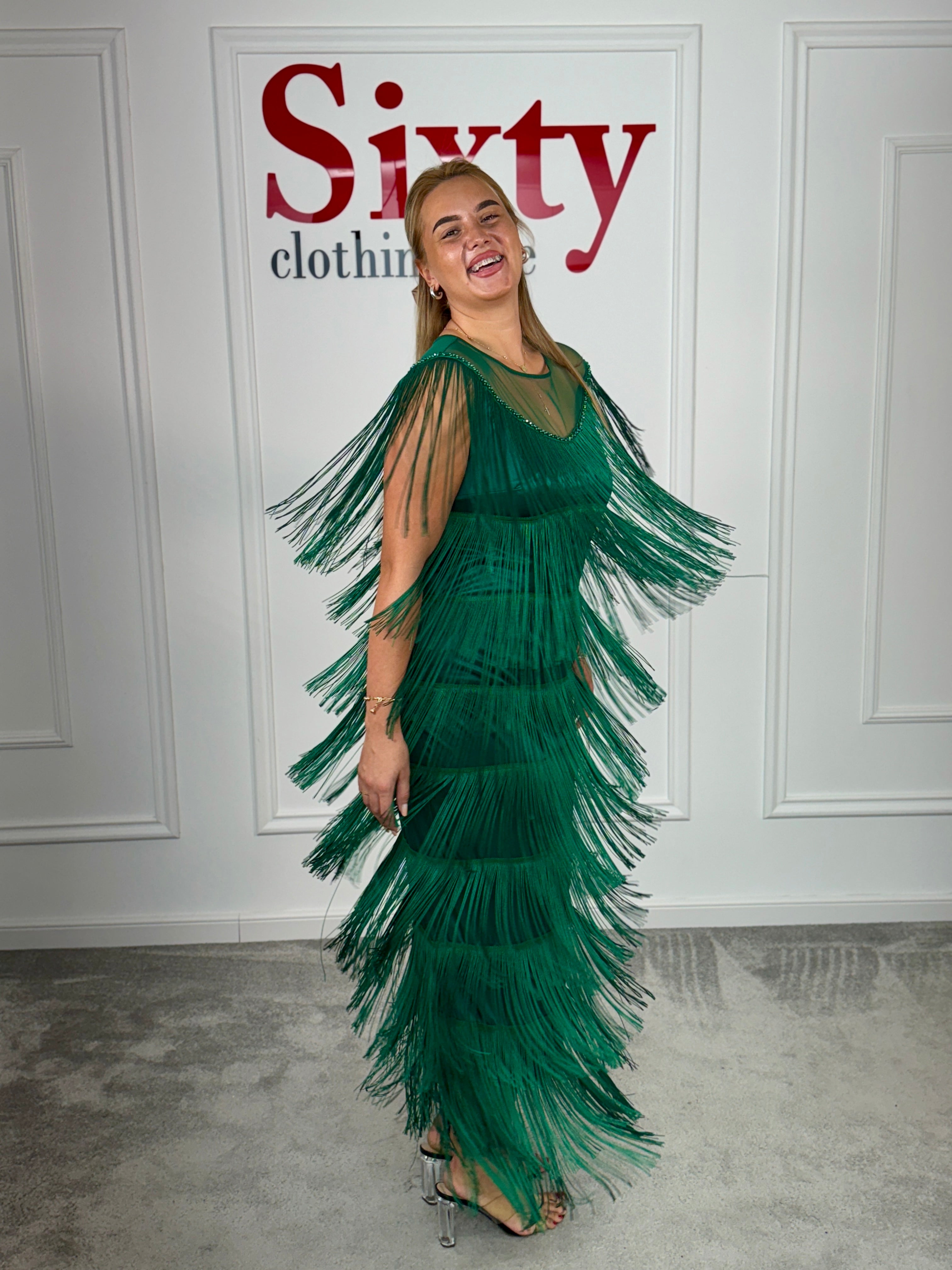 Rochie franjuri Emerald