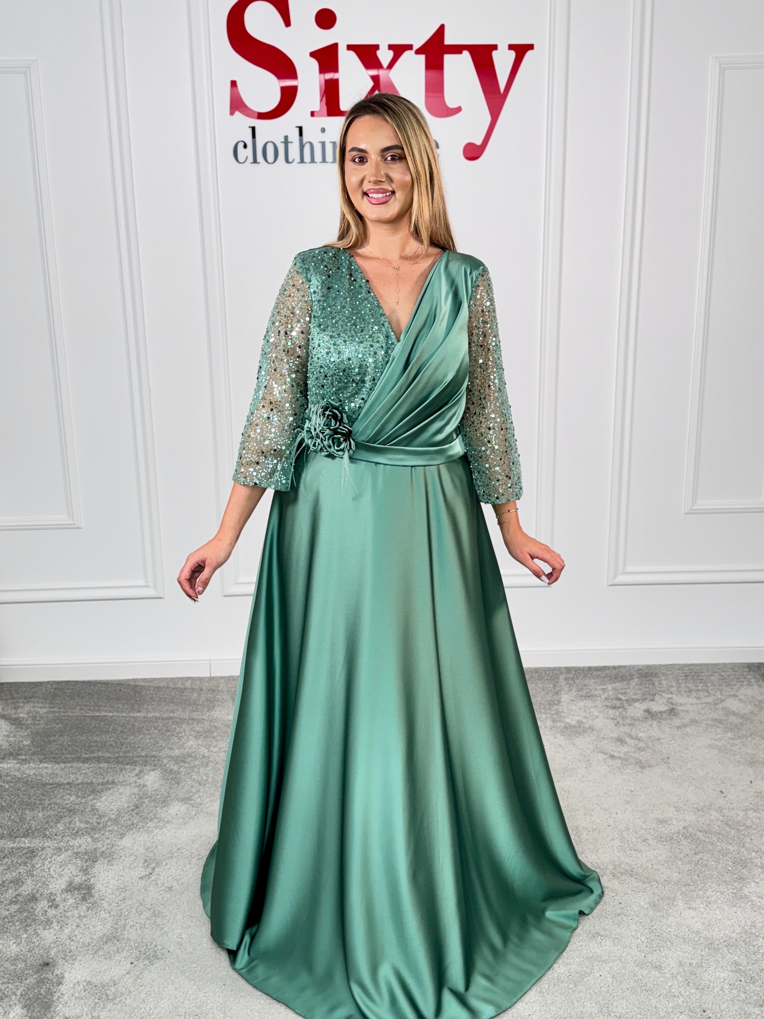 Rochie tafta cu paiete Eselia