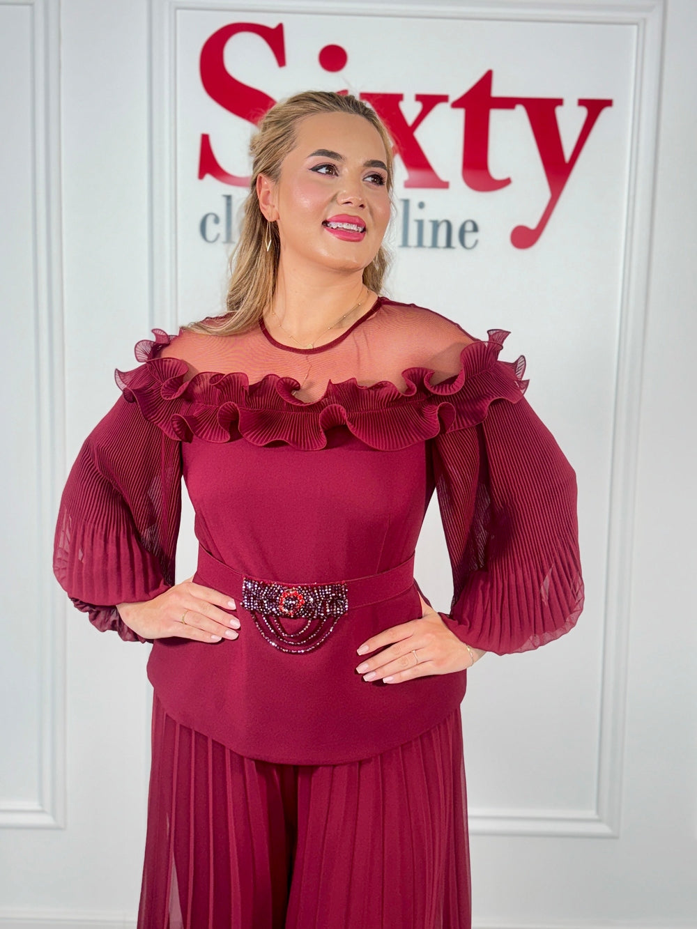 Salopeta voal plisat Sia