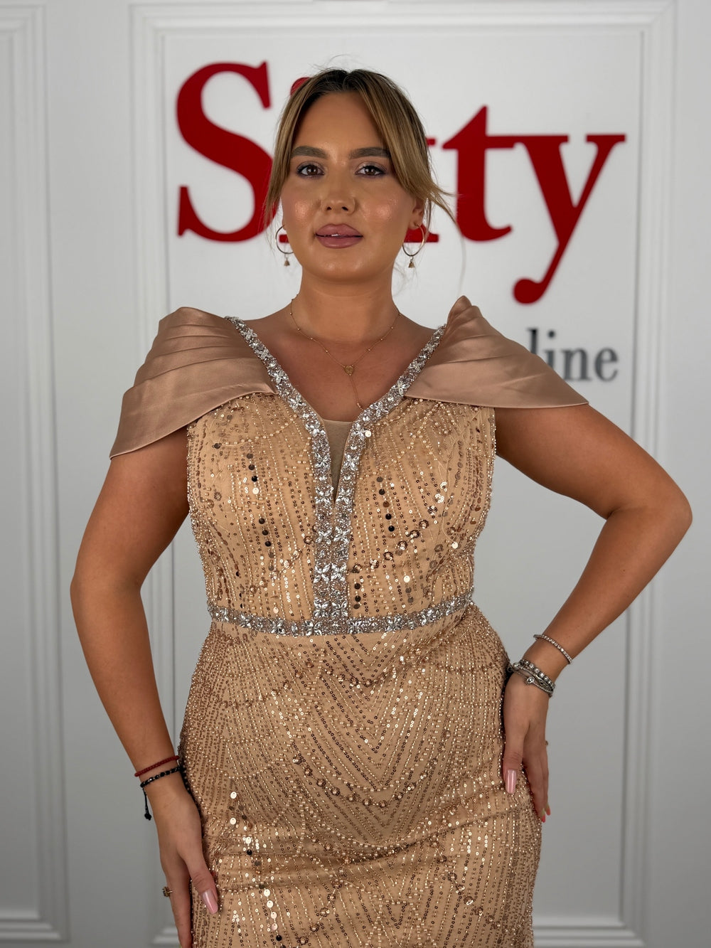 Rochie dantela cu paiete Jade