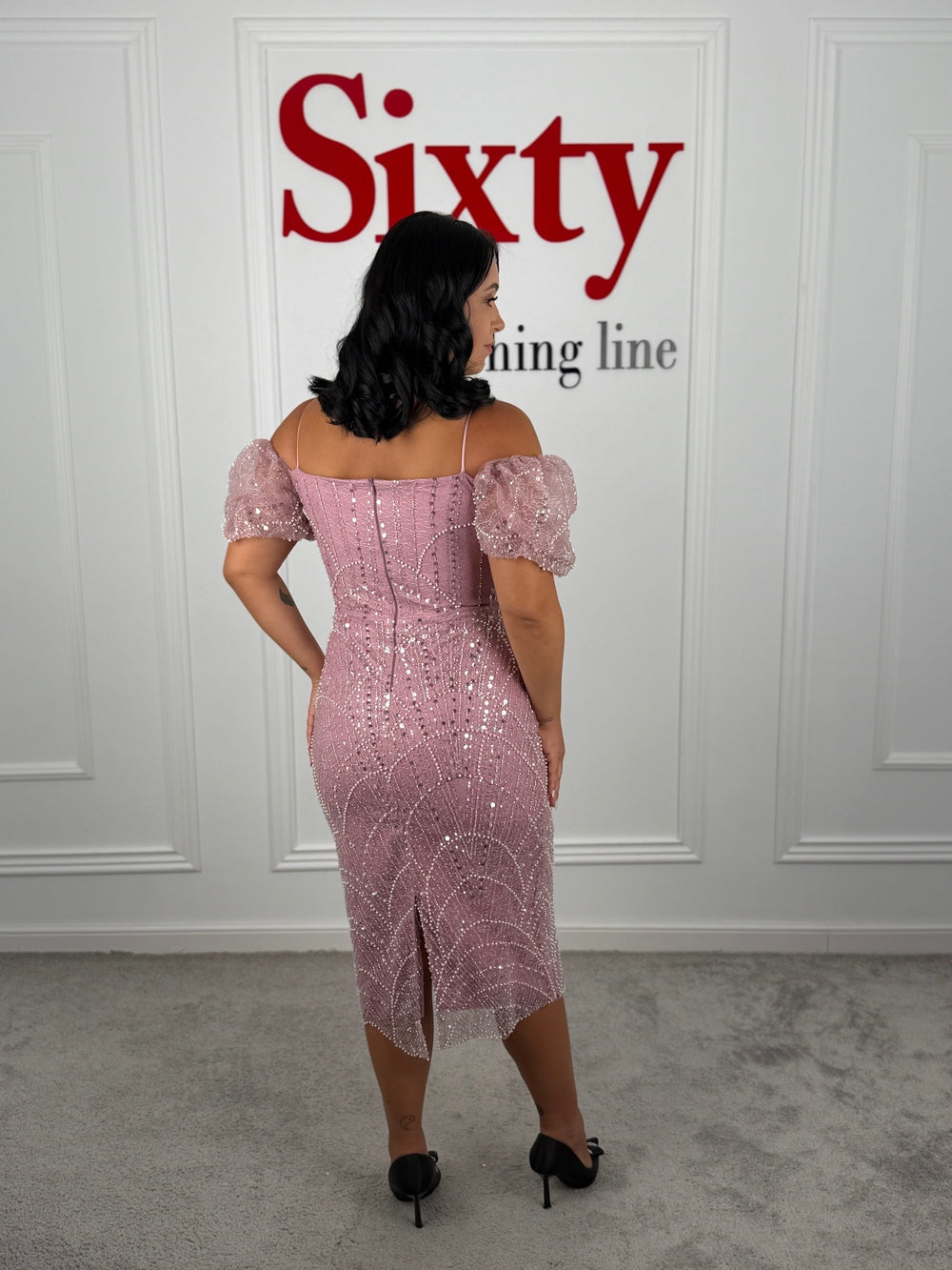 Rochie dantela cu paiete Erika
