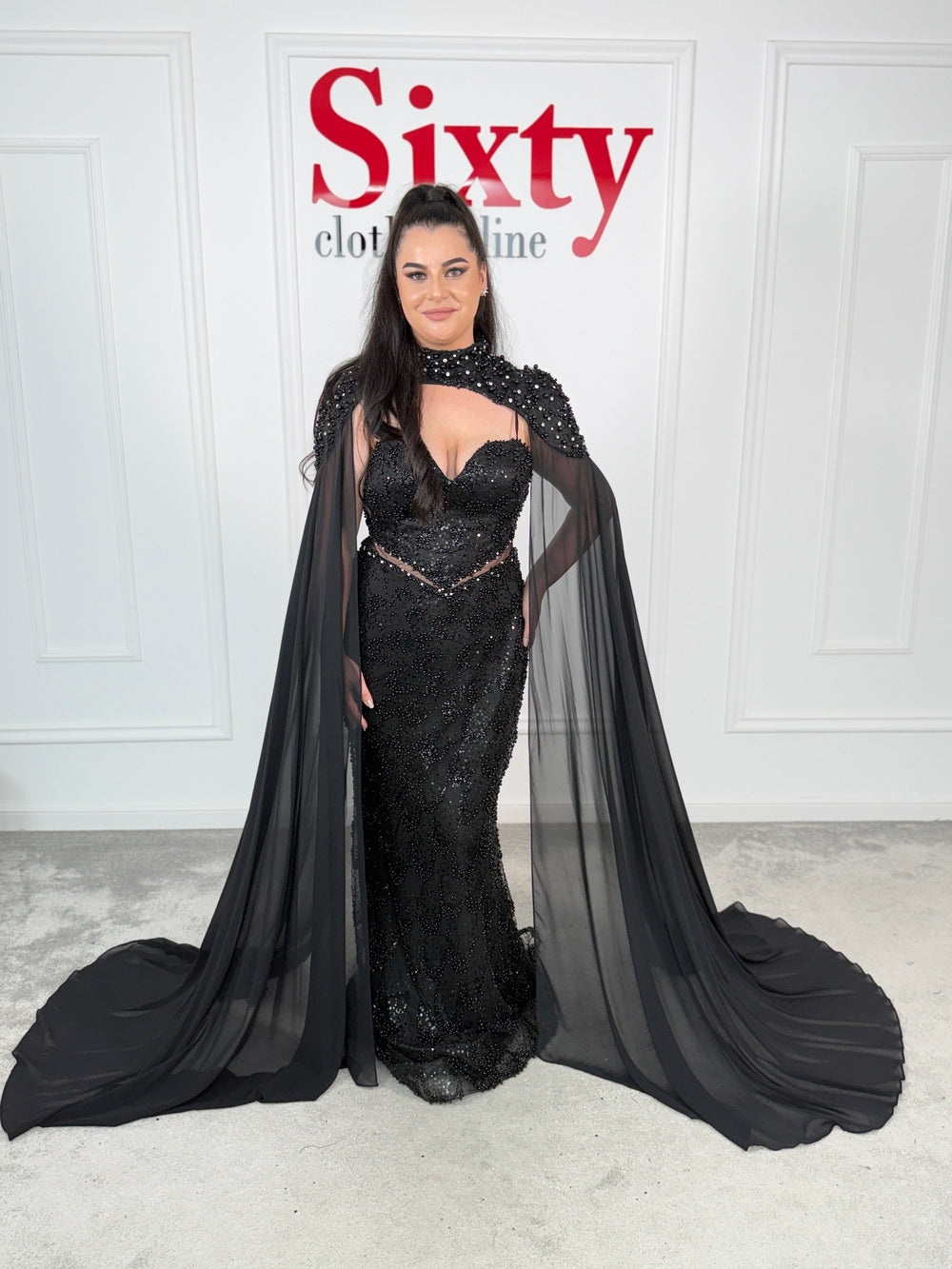 Rochie dantela cu perle Mania