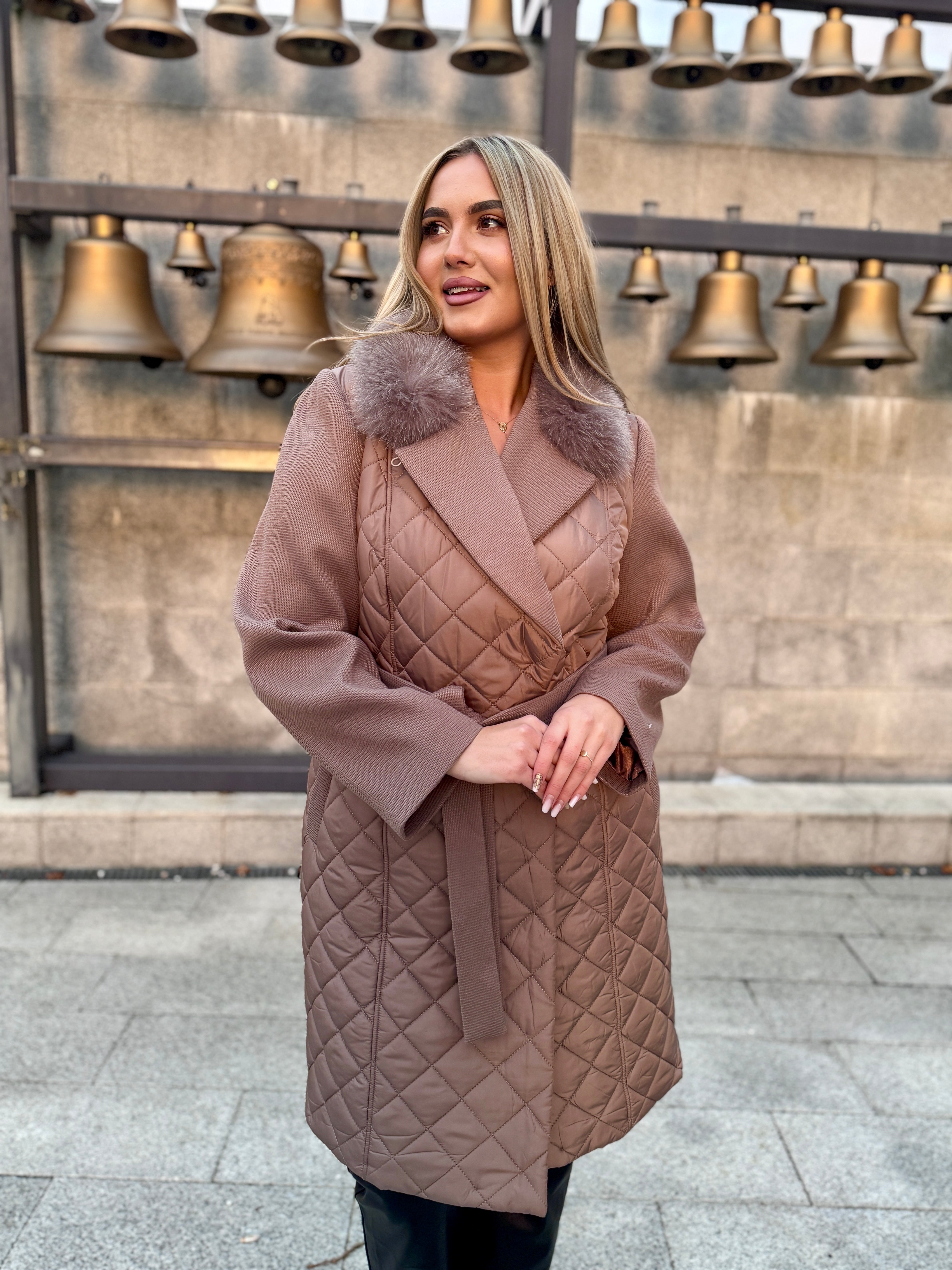 Palton fas cu blana naturala Erika