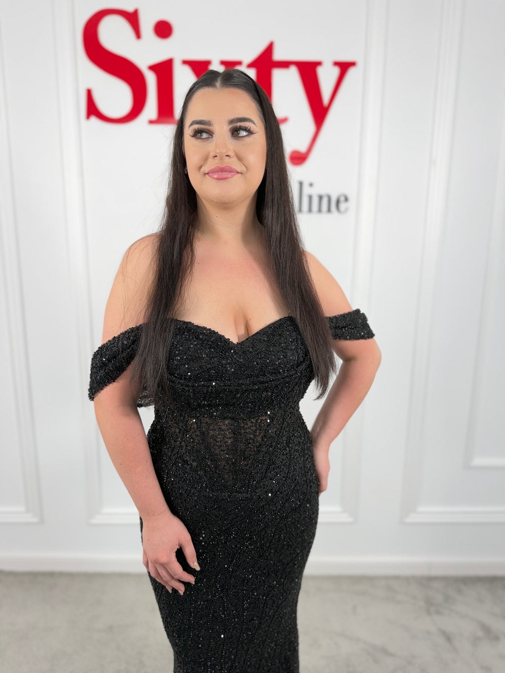 Rochie dantela cu paiete Leti