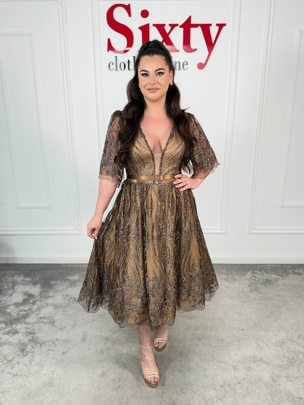 Rochie dantela cu sclipici Kia