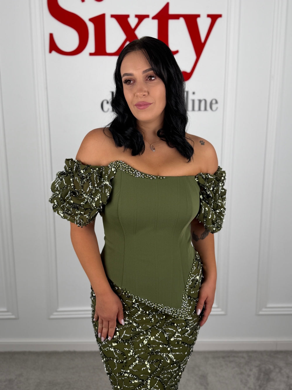 Rochie dantela cu paiete Creta