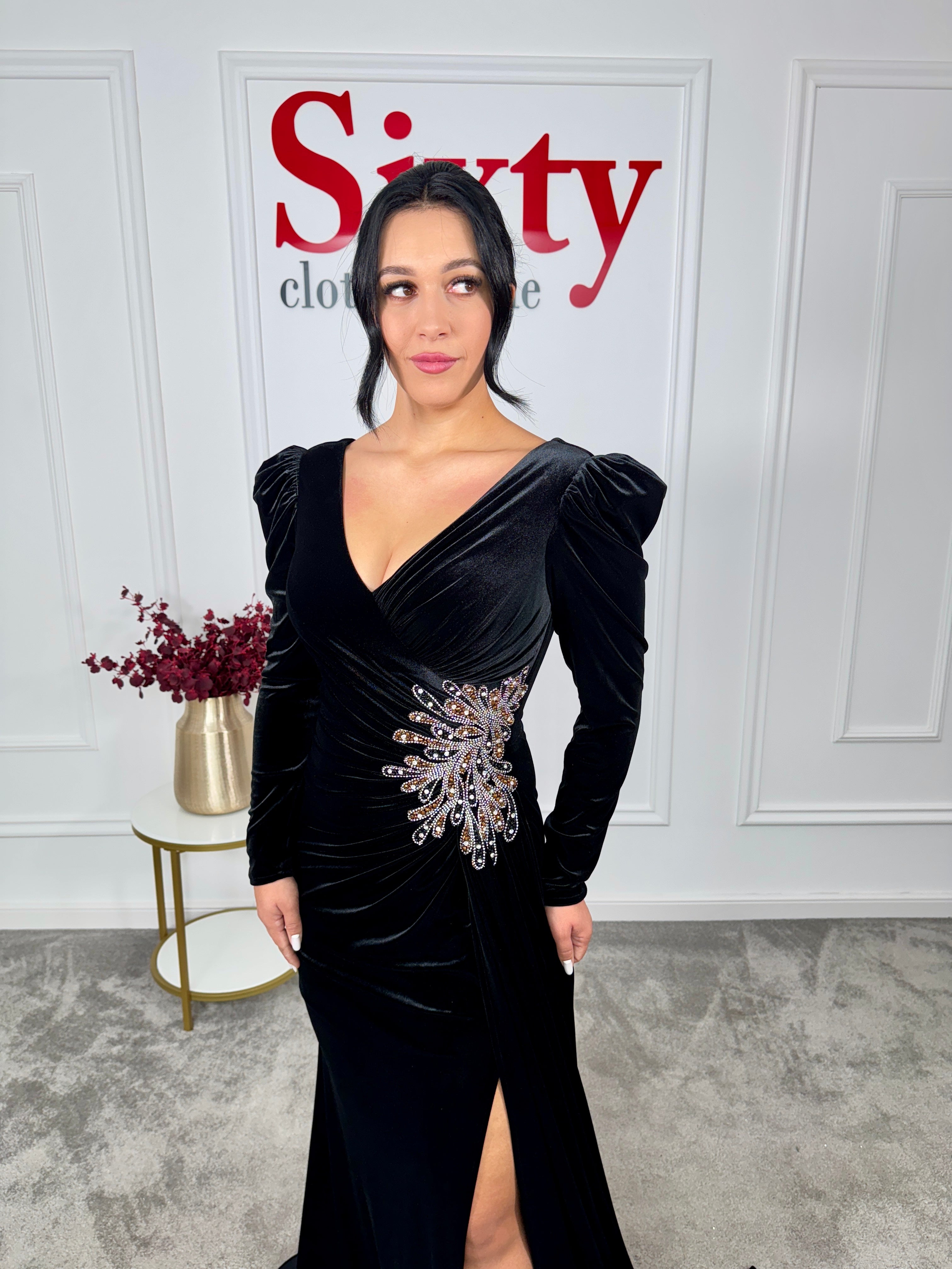 Rochie catifea cu pietre Odisea