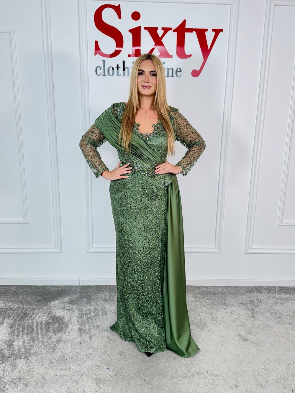 Rochie dantela cu paiete Reina