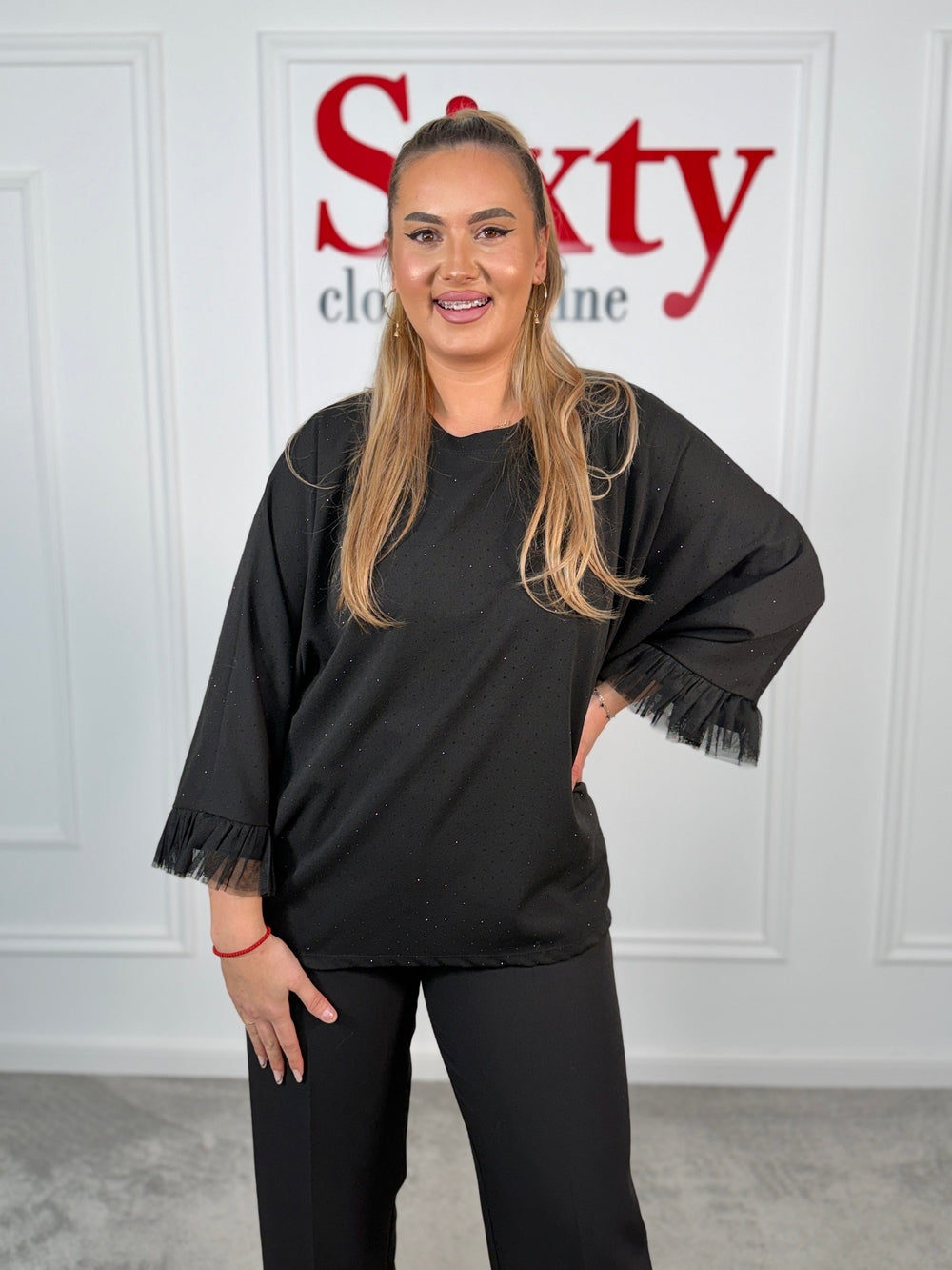 Bluza bumbac cu pietre Paula