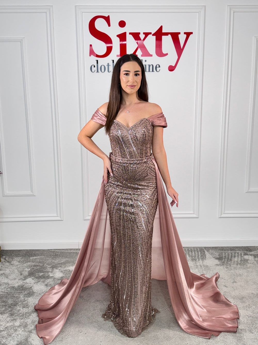 Rochie dantela cu perle Anastasia