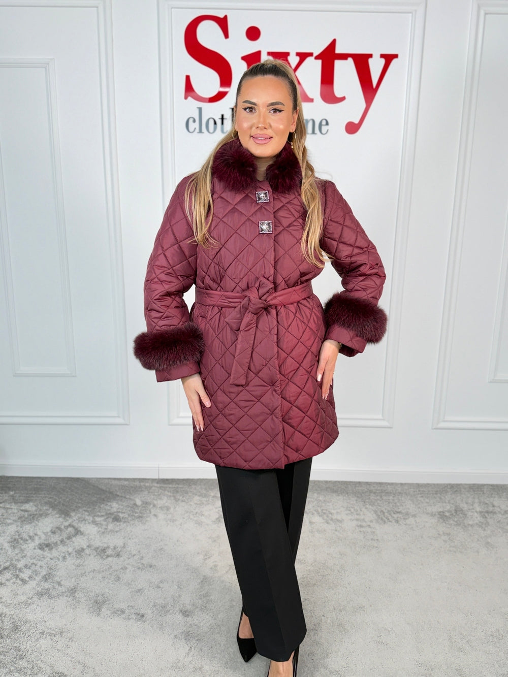 Palton fas cu blana naturala Roua