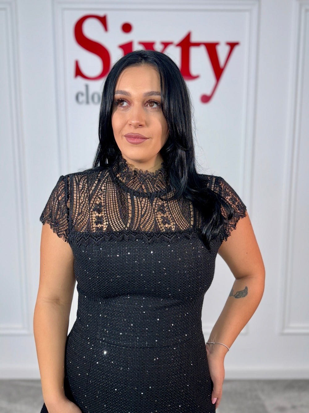 Rochie tercot cu dantela Andenia