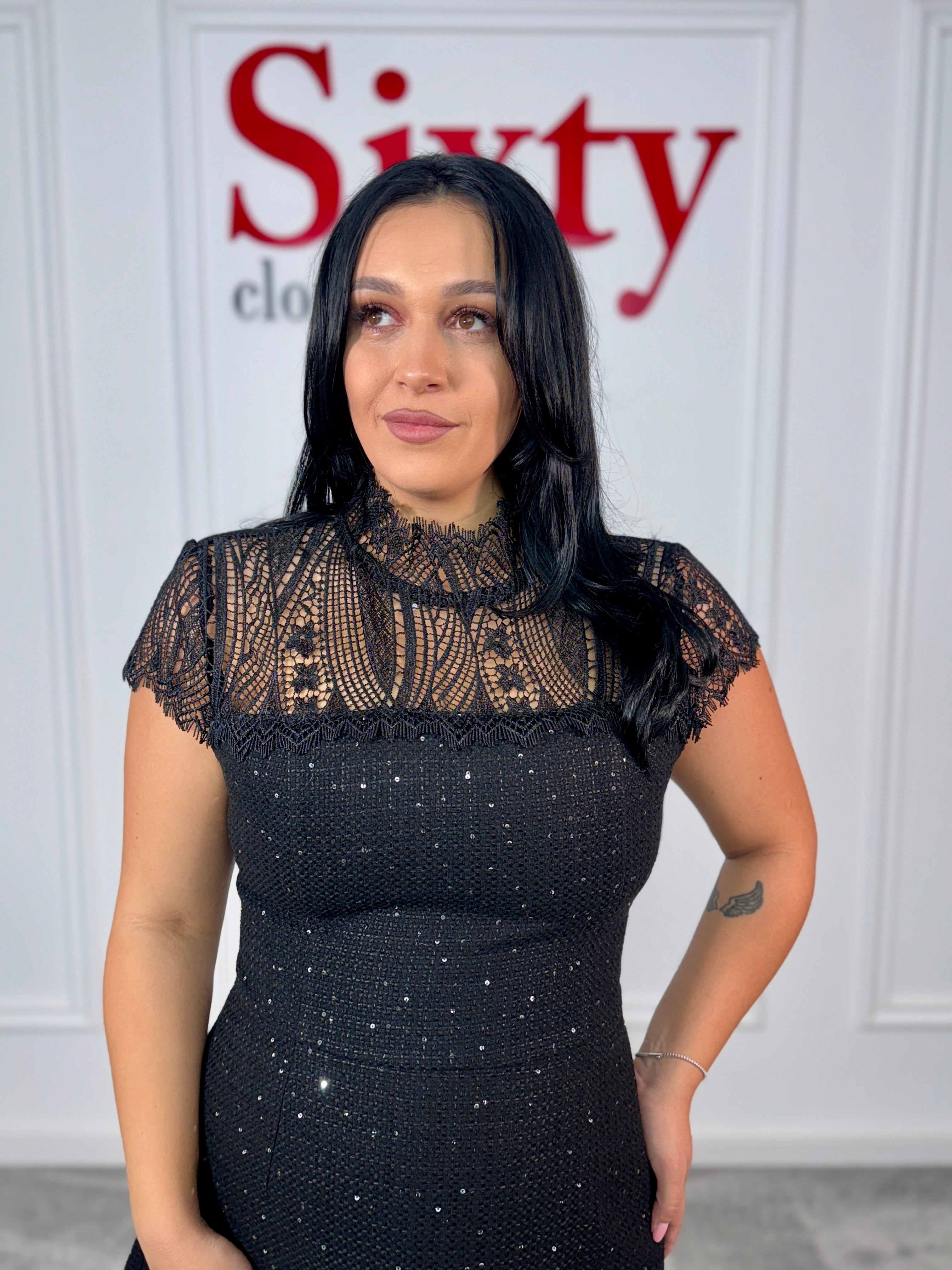Rochie tercot cu dantela Andenia