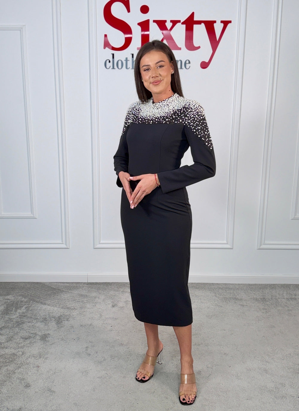 Rochie stofa cu perle Carlotta