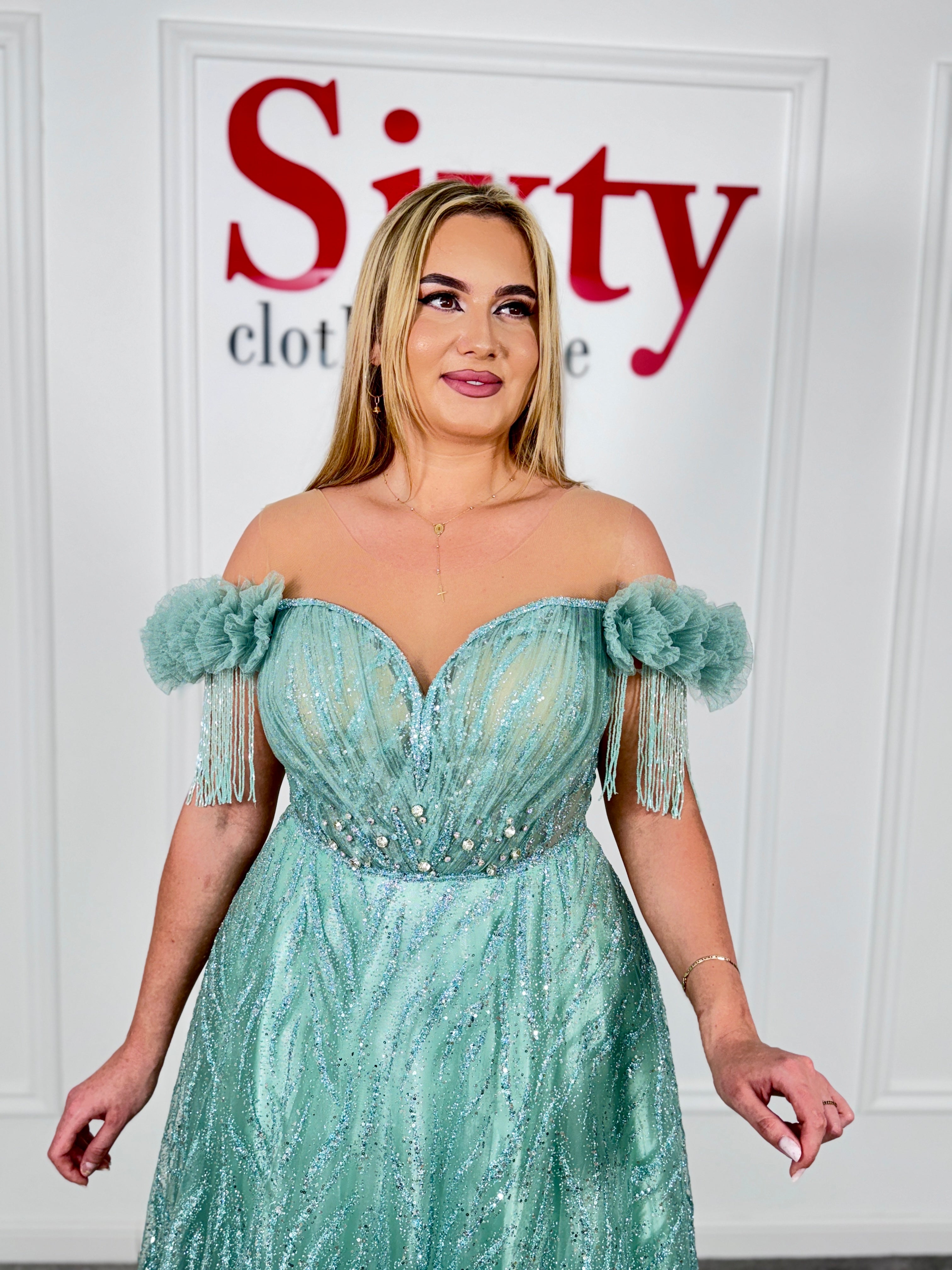 Rochie dantela cu sclipici Lexi