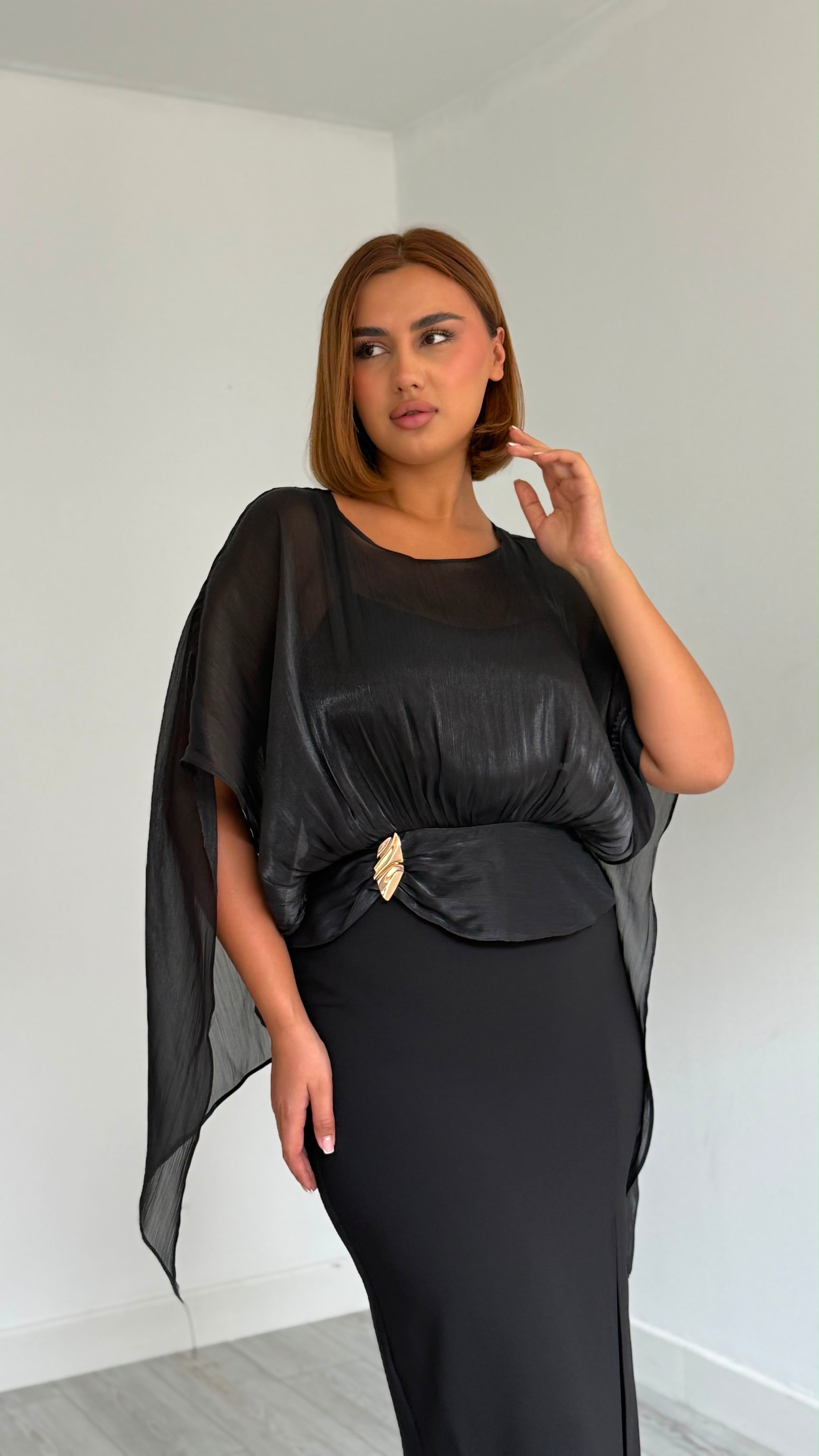 Rochie stofa cu voal Mia