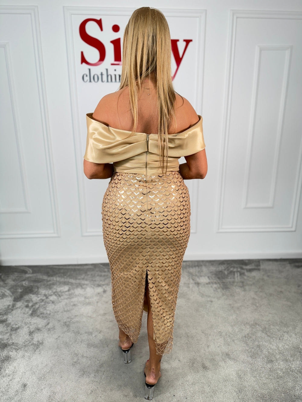 Rochie dantela cu paiete Celine