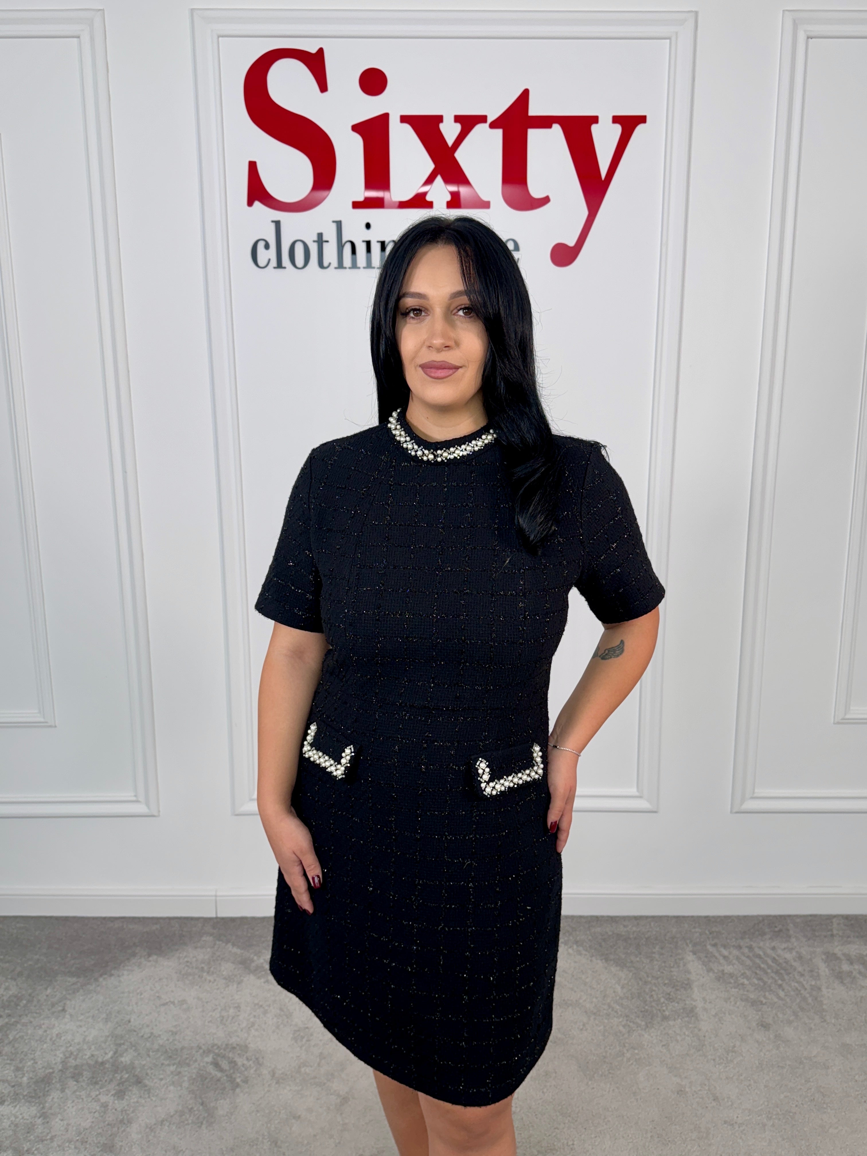 Rochie tercot cu perle Maura