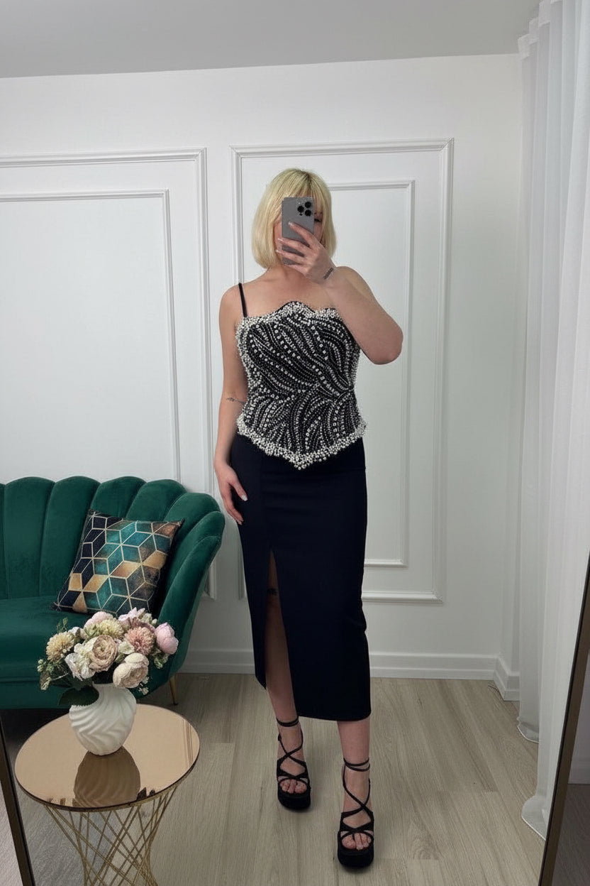 Rochie stofa cu perle Eve