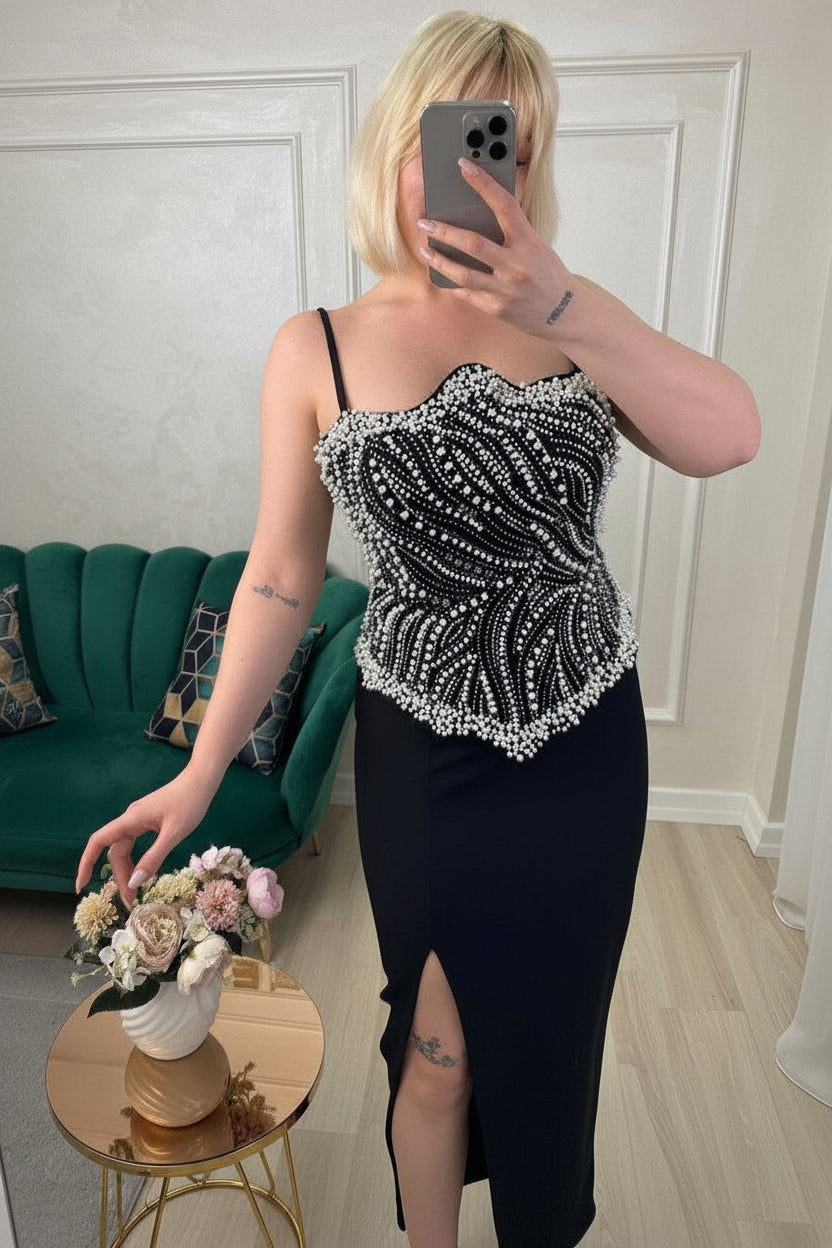 Rochie stofa cu perle Eve
