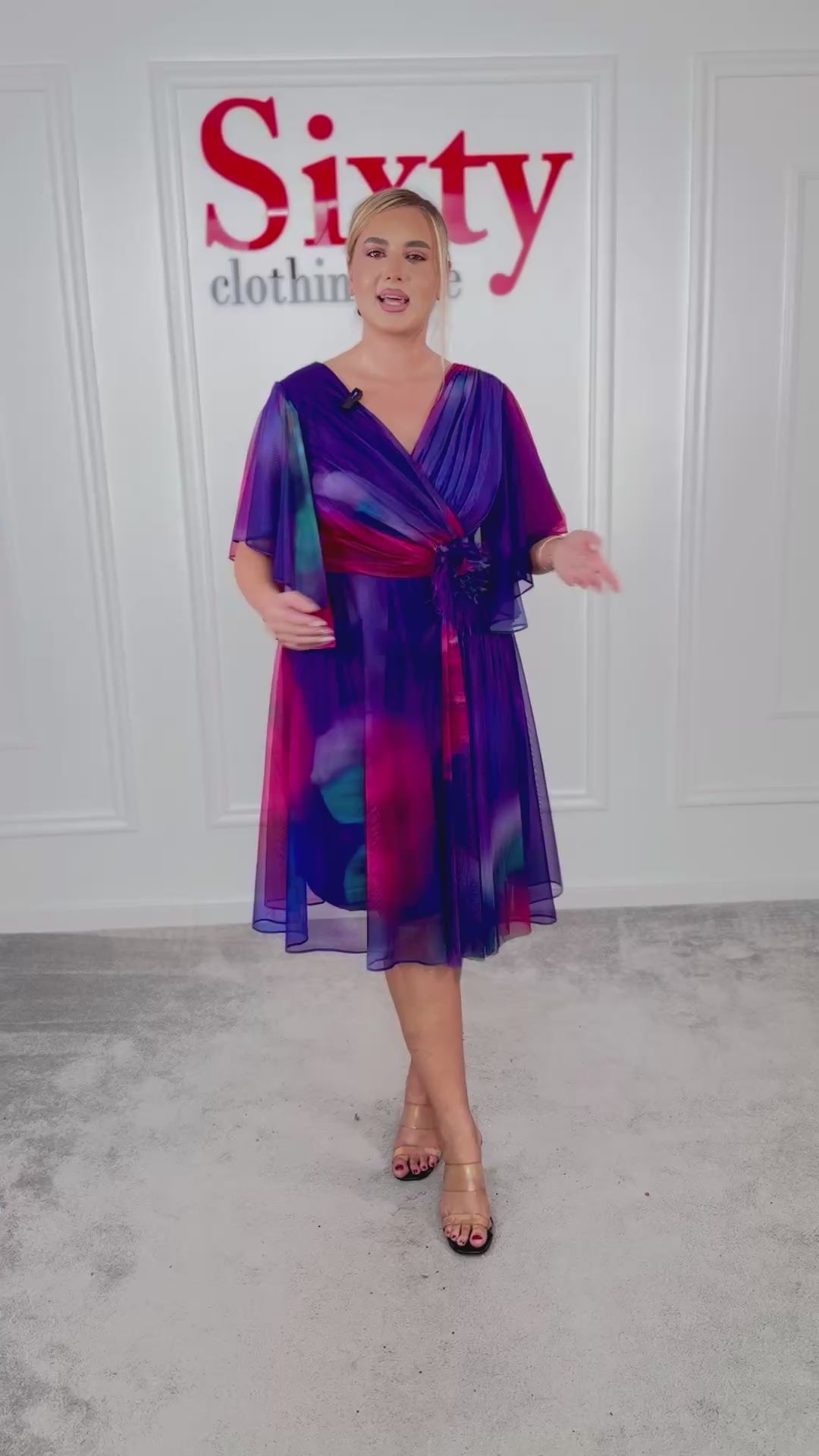 Rochie voal cu imprimeu Sarah