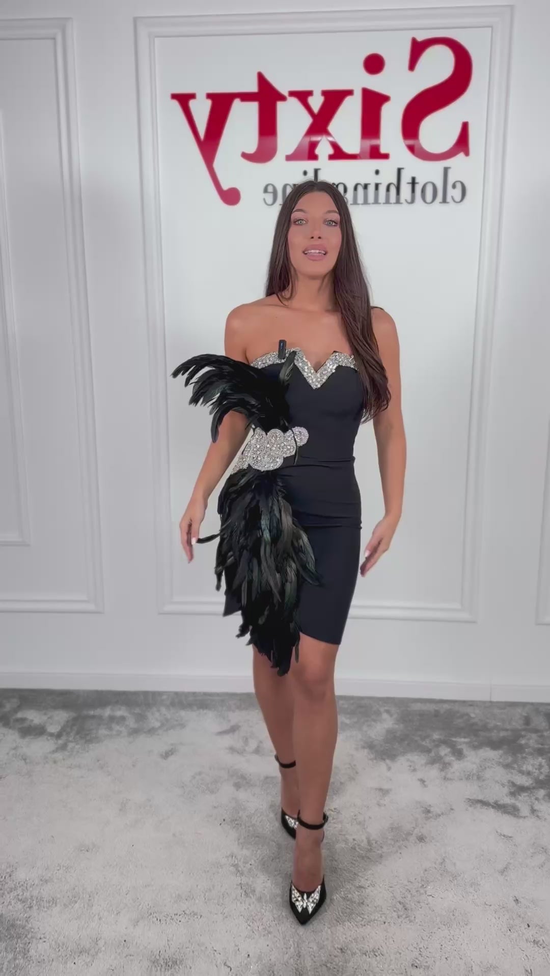 Rochie stofa cu pene Naty